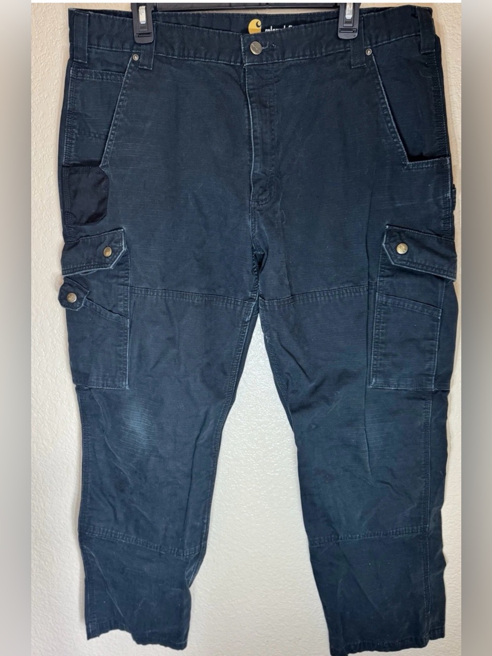 Men’s Carhartt Black Double Knee Ripstop Cargo Pants Size 40 X 32